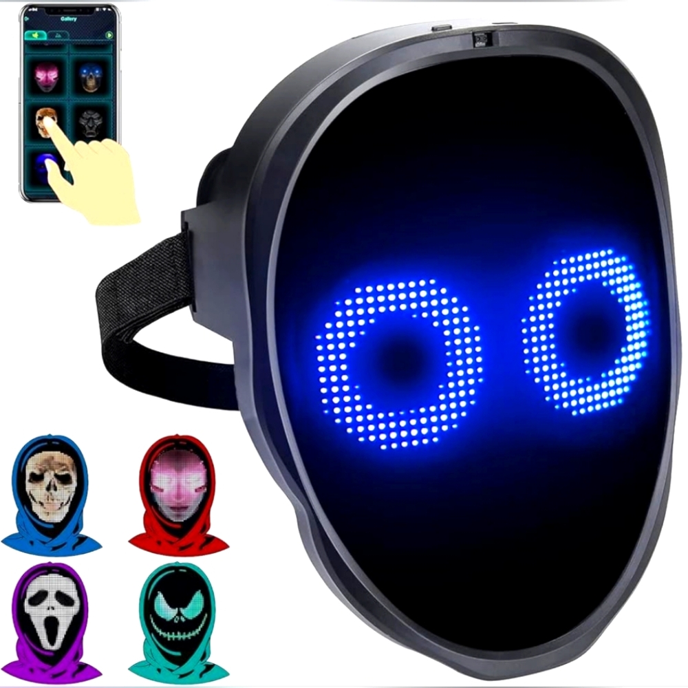 New Ainsko LED Mask-APP Controlled with Gesture Sensing, Scary Halloween Costume